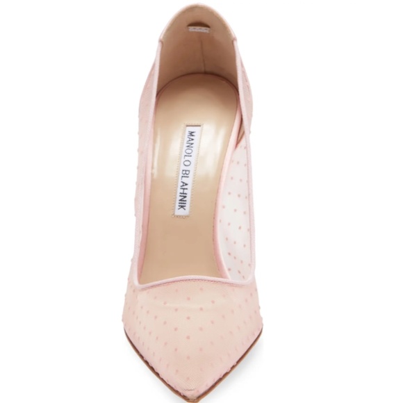 NIB $795 Manolo Blahnik BB Swiss Dot Pointed Toe Pump in Pink - size 9 / 39! - Picture 4 of 16